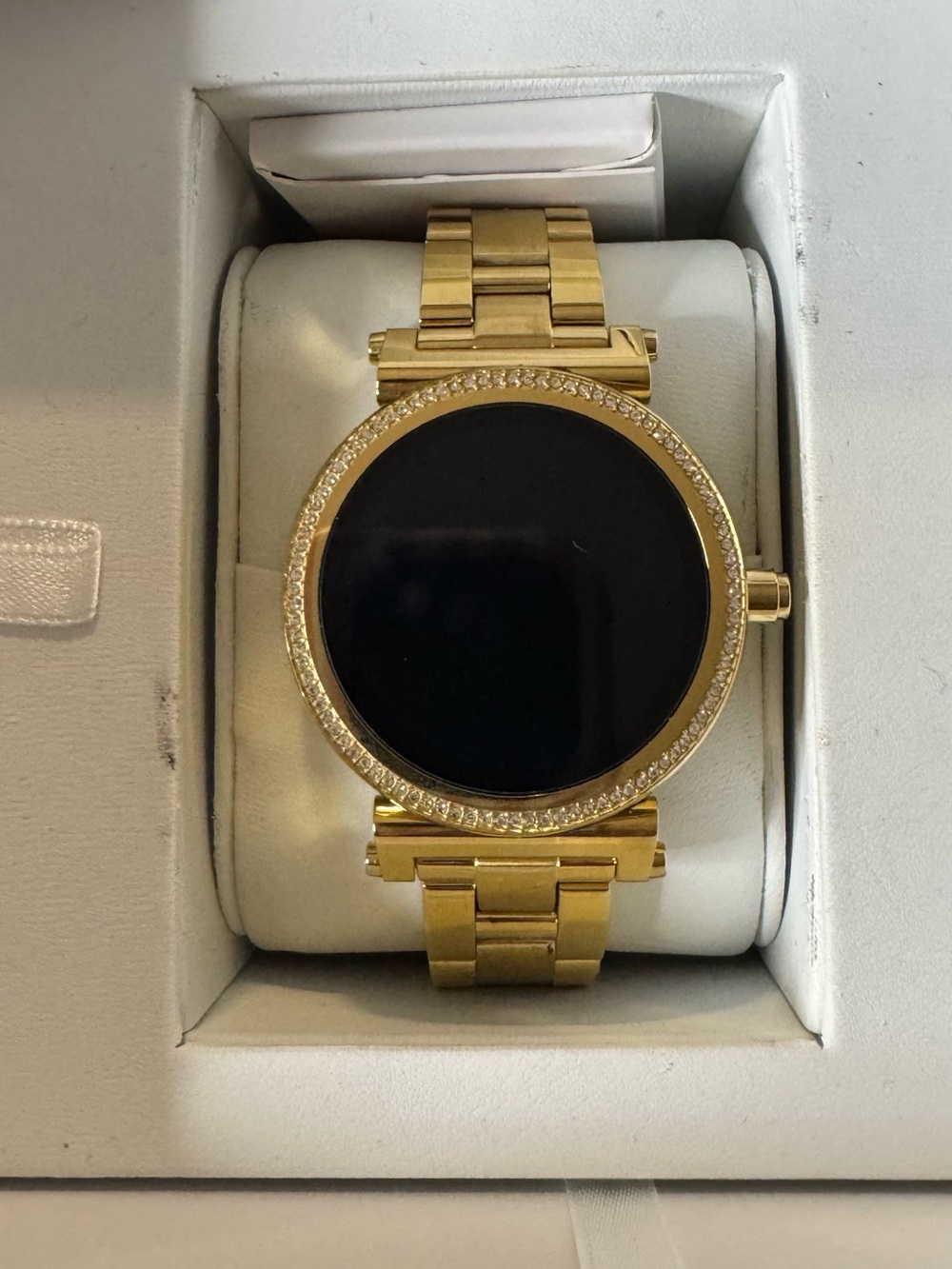 Michael Kors Gold Tone Smartwatch with Crystal Accent